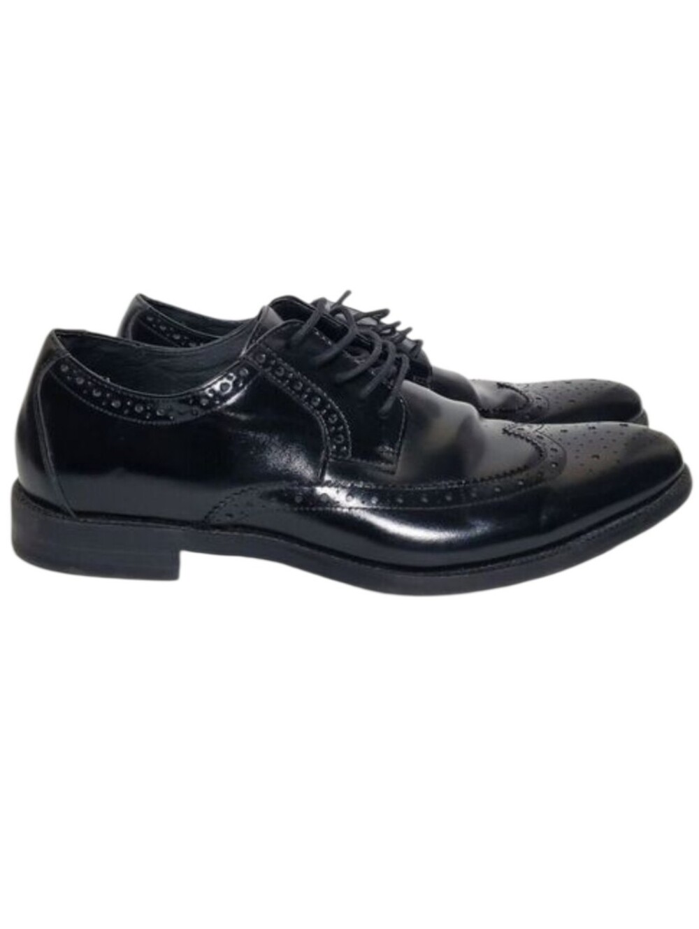 STACY ADAMS Men's Garrison Perforated Wingtip Oxford Black Size 8 Lace Up